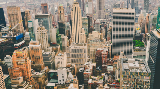 New York city buildings viewed from above